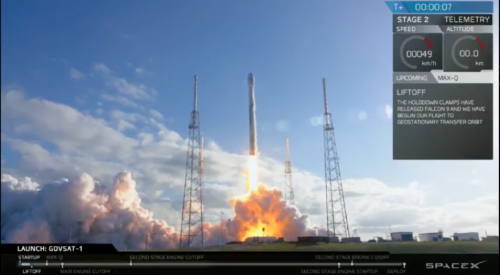 SpaceX launches GovSat-1 with previously flown Falcon 9 booster