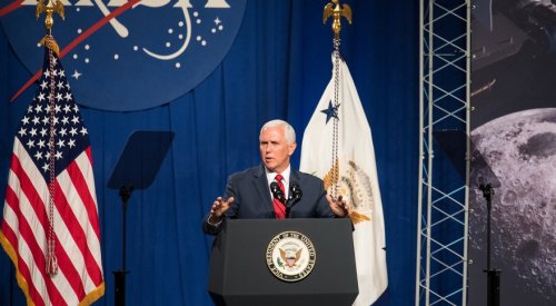 Pence recaps space policy in JSC speech