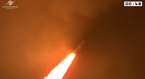 Japanese communications satellite and South Korean weather satellite launch on Ariane 5